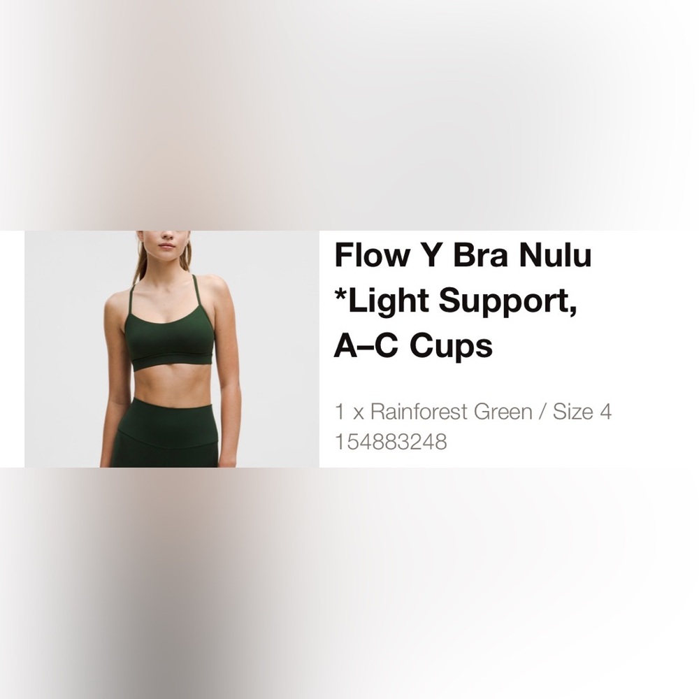 lululemon athletica Dark Green Sports Bra size 4 (a-c cups) - Picture 5 of 5